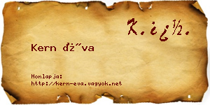 Kern Éva névjegykártya
